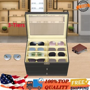 24Slot Sunglasses Glasses Eyeglass Organizer Display Case Storage Box,3 layers - Picture 1 of 16