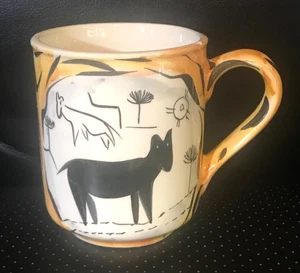 Starbucks Italian Mug With Tiger Print And Heiroglyphic Design Primitive - Picture 1 of 9