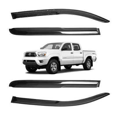 Para Toyota Tacoma 2005-2015 ventana sol lluvia viseras cortavientos doble cabina EE. UU.* Foto 1 de 4