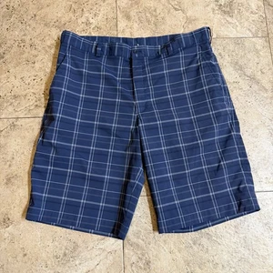 Nike Golf Shorts blue plaid Men’s size 36 Casual Preppy Country Club Core - Picture 1 of 5