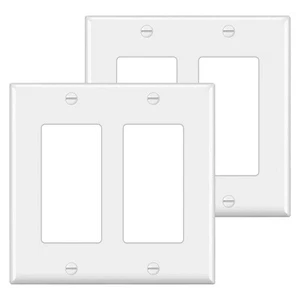 10Pcs, Decorator Wall Plate 2 Gang Standard Size Outlet Cover for GFCI and7865 - Afbeelding 1 van 5