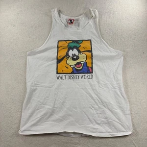 Camiseta sin mangas Walt Disney World vintage años 90 Goofy Mickey Inc blanca talla XL parques temáticos - Imagen 1 de 8