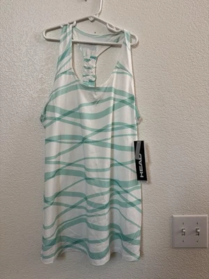 Top Head Tant para mujer talla mediana verde azulado y blanco sin mangas Foto 1 de 4