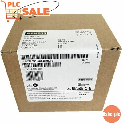 Nova CPU Siemens 6ES7 211-1AE40-0XB0 6ES7211-1AE40-0XB0 SIMATIC S7-1200 1211C - Imagem 1 de 3