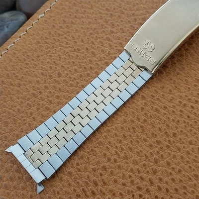 Винтажный ремешок для часов 18 мм Seiko SQ Quartz Japan Z nos нержавеющая сталь и золото Z453 - Изображение 1 из 4