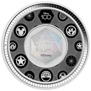Moneda de plata de 1/2 oz 100 aniversario Disney 2023 color prueba - Imagen 1 de 4