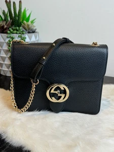 Gucci Tasche Interlocking G Schwarz Leder - Bild 1 von 23