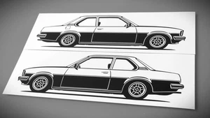 Juego de pegatinas Silhouette Opel Ascona B L+R ATS 220x64 mm negro brillo nuevo - Imagen 1 de 21