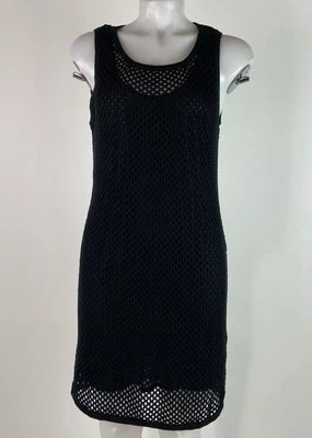 Vestido sin mangas Trina Turk Elaine negro de ganchillo forrado Foto 1 de 4