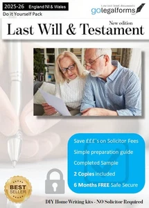 Last Will & Testament Home DIY writing pack - NO Solicitor required 50% off - Picture 1 of 6