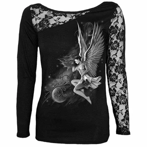 LUCID DREAMS - One Shoulder Top mit Spitze schwarz - Bild 1 von 4