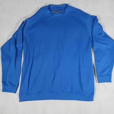 Pebble Beach Size XL Men Performance Blue Long Sleeve Crew Neck Pullover Sweater - Image 1 of 3