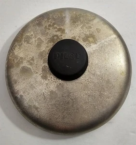 Vintage Aluminum Pilot Black Top Knob 8 1/8" Round Replacement Lid #103 - Picture 1 of 11