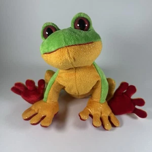 Ganz Webkinz Plush Tree Frog 8” HM109 No Code Green Yellow Red Stuffed Toy - Picture 1 of 8