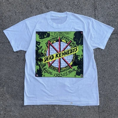 Camisa De Colección 1983 Dead Kennedys Fiscal Gira Estados Unidos Pantalla Estrellas Talla Mediana Rara Foto 1 de 4
