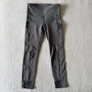 Ivivva By Lululemon Active Leggings Girls Size 7 Gray Mesh Detail Pockets - Picture 1 of 13