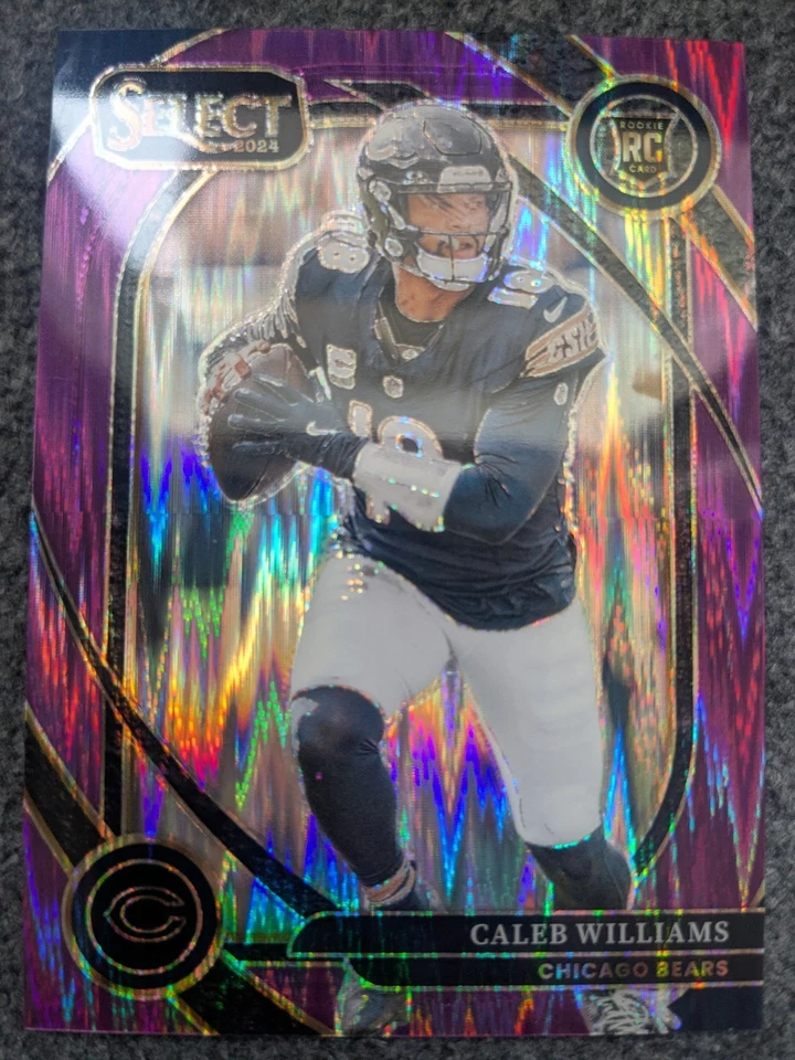 2024 PANINI SELECT CALEB WILLIAMS PURPLE SHOCK PRIZM ROOKIE CARD#216#D313/360 - Image 1 of 4