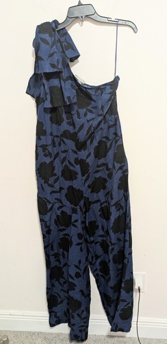 Tuta monospalla Kate Spade x Target nero blu misto lino taglia 16 casual