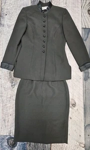 Conjunto de traje falda Kasper 2 piezas para mujer talla 4 forrado y hombreras Academia  - Imagen 1 de 12