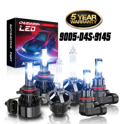For 2007-2012 Lexus ES350 6pcs HID Headlight Bulb High/Low Beams LED FOG LIGHT - Image 1 of 4