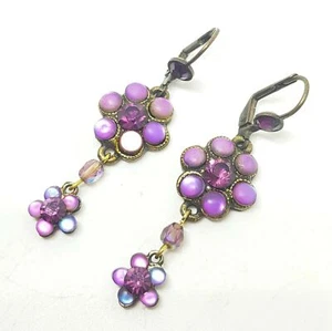 Ohrringe schöne Michal Negrin Kristalle Blumen Made in Israel - Bild 1 von 5