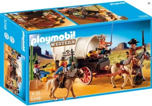 Playmobil Western Set 5248 wagon couvert avec bandits Raiders exclusif NEUF DANS SA BOÎTE - Photo 1/6