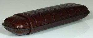 Estuche de cigarros Martin Wess 592 Croco marrón - 2 Corona - cuero de vacuno / cabra - Imagen 1 de 3