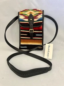 Ralph Lauren Hand Woven Southwestern Crossbody Wool /Leather Bag NWT - Picture 1 of 7