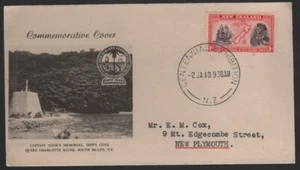 1940 New Zealand CENTENNIAL EXHIBITION Capt COOK Memorial Commemorative Cover - Picture 1 of 1