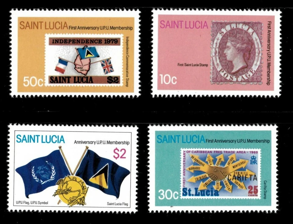 Santa Lucía 1981 - Aniversario de Membresía UPU - Juego de 4v - Scott 568-71 - MNH Foto 1 de 1