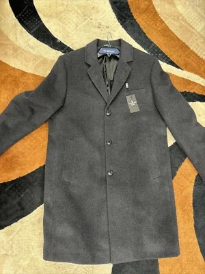 London Fog DARK CHARCOAL Men's Signature Wool-Blend Overcoat, US 42R - Image 1 of 3