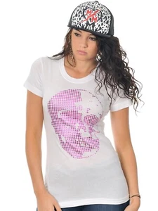 Metal Mulisha Ladies Skull Cross Tee Size S - Picture 1 of 6
