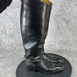 Gucci Womens Size 8 B Riding Black Leather Knee High Pull On - Picture 1 of 8