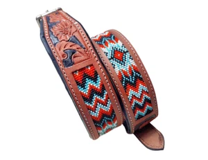 Shwaan Genuine Leather Beaded Dog Collar Valentine's Day Gift - Picture 1 of 18