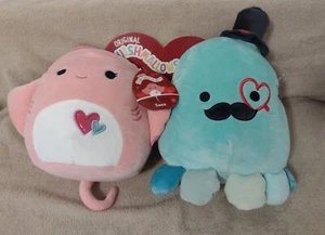 Squishmallows 8 Zoll perfekte Paare Saxa der Stachelrochen und Eiko der Oktopus Neu mit Etikett - Bild 1 von 4