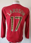Manchester United 2006-2007 Home football Nike Chempion league shirt #17 Larsson