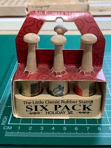 The Little Classic Rubber Stamp Six Pack Holiday VI Tree Wooden Stamp Unused - Picture 1 of 6