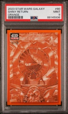 2023 Topps Chrome Star Wars Galaxy #80 Shiny Return Orange /25 PSA 9 - Image 1 of 2