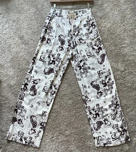 Urban Outfitters Comic Pants Printed Drawstring Wide Leg 26x29.5 Womens - Picture 1 of 11