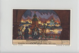 1950s Liebig History of Moscow Dutch Napoloeon en de brand van Moskou #5 n1u