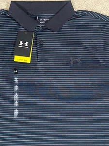 NWT UNDER ARMOUR Golf UPF 50+ Men's UA Matchplay Stripe Polo 1377376-002 Large T - Picture 1 of 7