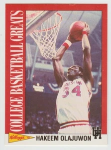 Tarjeta de error 1991-92 Kellogg's Basketball Greats Larry Bird trasera/olajuwon frontal - Imagen 1 de 2