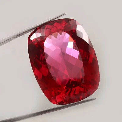 Museum Grade Natural Flawless Burma Ruby Loose Cushion Gemstone Cut 32x22 MM - Image 1 of 4