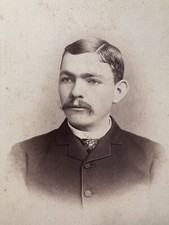 Vtg Victorian Cabinet Card by Dunshee Dapper Man Mustache Philadelphia PA 53-79