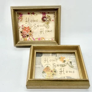 Juego de 2 flores de papel pluma decoración pared hogar dulce hogar 6x5 - Imagen 1 de 7