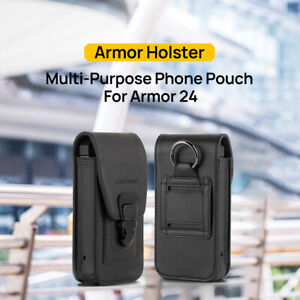 Phone Pouch For Ulefone Armor 24 Waist Bag PU Leather with Card Slot Belt Loop