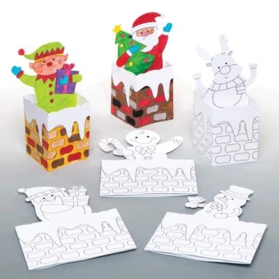 OFFERTA! Crea le tue cartoline di Natale 3D POP UP COLOR IN bambini Babbo Natale pupazzo di neve artigianato