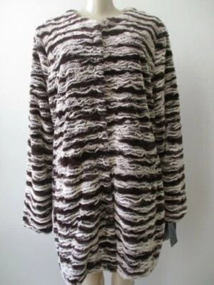 Abrigo Adrienne Landau Imitación Piel Marrón Beige Estampado Animal Talla XS NUEVO CON ETIQUETAS Foto 1 de 4