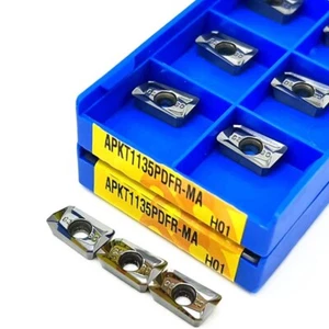 10Pcs For Aluminum APKT1135PDFR-MA H01 APMT1135 Carbide-milling Inserts Cutter - Foto 1 di 5