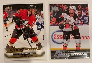 2015-16 Upper Deck Shea Theodore Young Guns + UD Canvas RC Lot of 2 #495 C227 - Picture 1 of 2